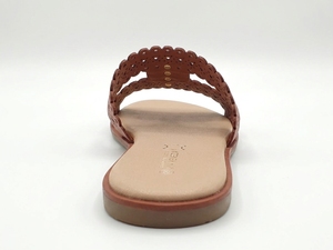 Sandalias de Tacón Bajo de Cuero Genuino para Mujer, Diseño Perforado Transpirable, Estilo Slip-On, con Amortiguación de Aire, Ligeras, para Verano - Product Image 3