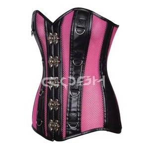 Top Corset de Piel Roja con Diseño de Red de Pesca - Product Image 4