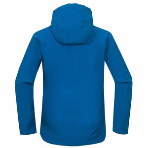 Veste softshell à capuche pour homme, coupe-vent, imperméable, doublée de polaire, pour la randonnée en plein air, bleu marine, bleu royal, logo personnalisé OEM - Product Image 4