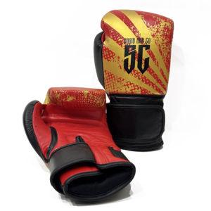 ถุงมือฝึกซ้อมมวย MMA คิกบ็อกซิ่ง ซานด้า หนังสีดำแดง กันน้ำ แบบคู่ พร้อมสายรัด - Product Image 5