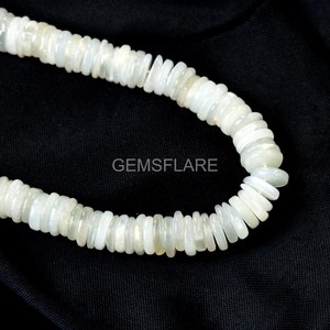 Cuentas de piedra lunar blanca natural de 5-6 mm, cuentas sueltas lisas para la fabricación de joyería, venta al por mayor por fabricante. - Product Image 4