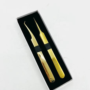 Professional Mini 90 Degree Anti-Magnetic Tweezer Smooth Tip Texture Heart-<b>Engraved</b> 10MM Stainless Steel Beauty <b>Tool</b> Lash - Product Image 4