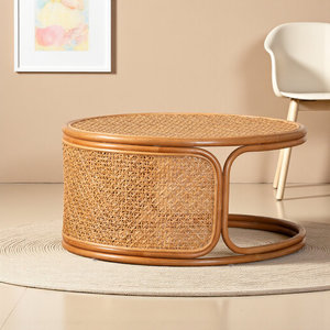 Colección de muebles tejidos de mesa de centro de ratán de miel Bohemia - Product Image 2