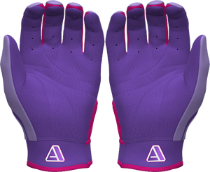 Gants de frappe de baseball durables, légers, doux au toucher, en cuir de qualité supérieure, antidérapants, avec fermeture auto-agrippante, couleur violette - Product Image 2