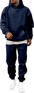 Nouvel Arrivage – Ensemble deux pièces décontracté pour homme : Sweat-shirt léger 100 % coton respirant à col roulé et manches courtes, couleur unie, texture gaufrée - Product Image 1
