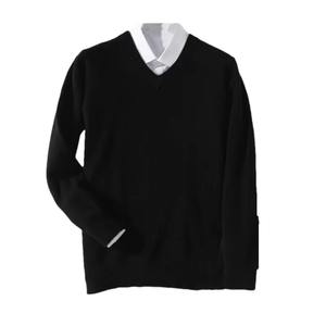 Pull en cachemire pour homme, respirant, chaud pour l'automne et l'hiver, col en V classique, doublure en coton, tissu 300g - Product Image 2