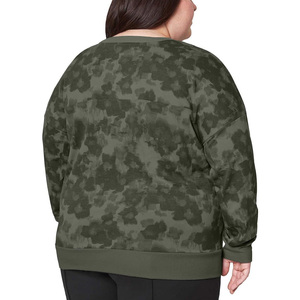 <b>Womens</b> <b>Fleece</b> Sweatshirts Custom Logo Pullover <b>Tops</b> Casual Sportswear With Embroidery Sublimation Printing Private Label - Product Image 4