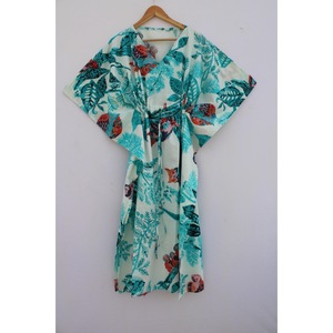 Vintage Indian Floral <b>Bohemian</b> Kaftan <b>Maxi</b> <b>Dress</b> Digital Printed Cotton Loose Fit Breathable Casual Summer Beachwear Resort Wear - Product Image 1