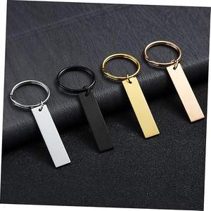 Llaveros Rectangulares Metálicos Brillantes para Grabado Personalizado, Etiquetas Colgantes DIY con Anillo para Llaves - Product Image 6