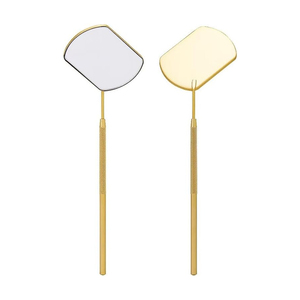 Gold Plated Stainless Steel 3X Reflective OEM Beauty Tools Eyelash <b>Mirrors</b> Smooth Finishing Lash <b>Mirrors</b> - Product Image 1