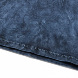 T-shirts en coton tricotés épais pour hommes, style vintage délavé à l'acide, coupe classique, avec logo personnalisé, effet délavé minéral, style streetwear rétro - Product Image 6