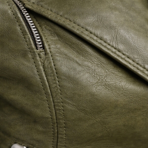 เสื้อแจ็คเก็ตหนังสำหรับผู้หญิง สีตามสั่ง ทรงเข้ารูป ซิปแบบทอ กันลม ระบายอากาศได้ดี วัสดุทนทาน สวมใส่สบายในฤดูหนาว - Product Image 6