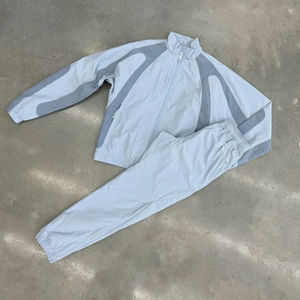 Ensemble de survêtement bleu clair pour homme, le plus vendu, avec veste coupe-vent à fermeture éclair intégrale et pantalon de jogging, style sportif décontracté, idéal pour le printemps - Product Image 4