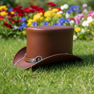 หมวกหนังทรงสูง สไตล์สตีมพังก์ ดีคก์สัน ไบค์เกอร์ ไรเดอร์ หมวกโกธิค สตีมพังก์ หมวกหนังทรงสูงทำมือ สตีมพังก์ คอสเพลย์ - Product Image 5