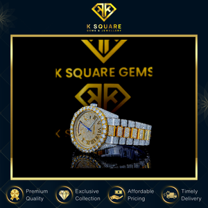 Montre de luxe unisexe en acier inoxydable, étanche 3 mètres, à mouvement quartz automatique, avec diamants Moissanite et cristal saphir, vente en gros - Product Image 3