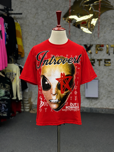 Camiseta Personalizada con Estampado Gráfico Extra Grande para Hombre, Algodón, Estilo Urbano, Estampado Alien Vintage, Cuello Redondo, Fabricante OEM - Product Image 3