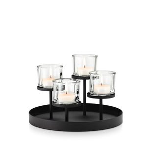Modern Triple Glass Tealight Candle Holder Metal <b>Frame</b> Table Centerpiece Home Decor - Product Image 5