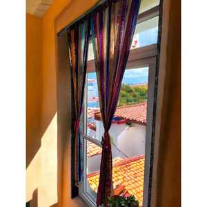 Luxury Decorative Silk Saree Door <b>Curtain</b> with Lightweight Fabric Hanging for Doorways Living Room Balcony and Temple Entrances - Product Image 1