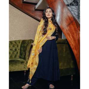 Ensemble de costume à volants en coton et fibre de bambou rayonne bleu corail pour femme, taille XS - Product Image 4