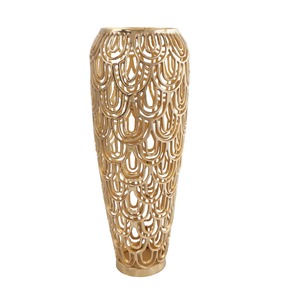 Jarrón de Metal Dorado con Diseño de Conchas, Estilo Hollywood Glam, Hecho a Mano, Decorativo, para Diseño de Interiores del Hogar, para Decoración del Hogar - Product Image 5