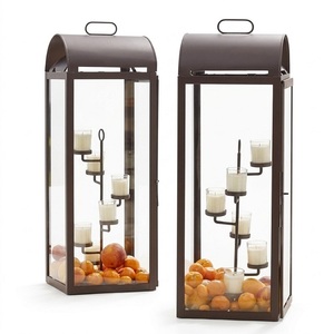 Portavelas de cristal acanalado con soporte para velas tipo pilar, hecho a mano con alta calidad en Brasscity Moradabad, para el hogar, jardín o patio. - Product Image 4