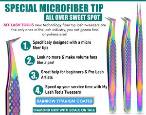 Professional Volume Fiber Tip Eyelash Extension Tweezer Curved Tip Fin X Tip Diamond Pointed Nonslip Precision <b>Tool</b> - Product Image 2