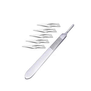 Lame de scalpel chirurgical en acier inoxydable épaissi de qualité allemande, réutilisable, de haute qualité, n° 3, manche CE, Narham Enterprises - Product Image 2