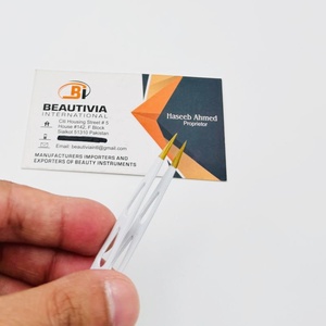 Pinzas Profesionales de Acero Inoxidable para Cejas, Punta Puntiaguda para Depilación, Logotipo Personalizado, Herramientas Cosméticas Blancas y Doradas - Product Image 6
