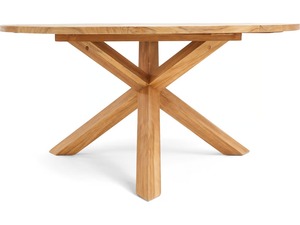 Modern <b>Round</b> Teak Wood Dining <b>Table</b> with X Base – Durable <b>Outdoor</b> Garden Furniture for Restaurant, Cafe & Hotel Wholesale - Product Image 2
