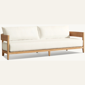 Garden <b>sofa</b> with teak <b>wood</b> <b>frame</b> and soft foam for sitting, modern design, suitable for indoor use, durable - Product Image 2