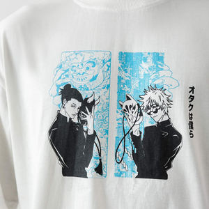 Camiseta de Manga Corta de Anime, Personalizada, de Poliéster/Algodón, Tejida, Lavada, Estilo Holgado, Urbano, Hip Hop, Oversize, Casual y Elegante para Hombre - Product Image 6