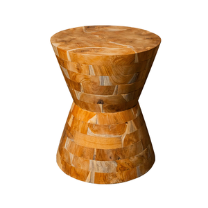 Mesa Auxiliar ARTERRA de Lujo Hecha a Mano con Raíz de Teca - Patrón de Grano Natural Rústico, Mueble para el Hogar Ecológico y Duradero - Product Image 1