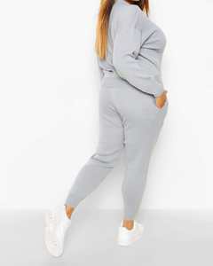 ชุดเซ็ตเสื้อฮู้ดคุณภาพดี กางเกงวอร์มเข้าชุด ปักลายทันสมัยสำหรับผู้หญิง ฤดูใบไม้ผลิ/ฤดูหนาว ปี 2026 ผ้าหนานุ่ม - Product Image 2