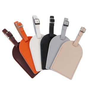Étiquettes de bagages en cuir PU personnalisées avec logo, vente en gros d'usine, protection de la vie privée de haute qualité, étiquettes de voyage pour bagages - Product Image 1
