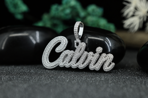 Collier Pendentif Personnalisé en Argent Sterling 925 Effet Diamant Glacé, Bijou Hip Hop de Luxe, Pendentif Personnalisé Entier - Product Image 2