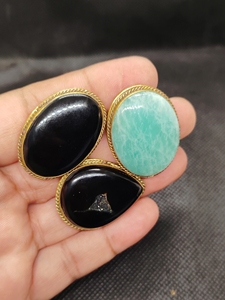 High Quality Macrame Pendant Lot Mixed Gemstone Crystal Brass Grooved Pendant Bezel Setting Wholesale Price Fashion Pendants - Product Image 2