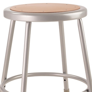 National Public Seating 6200 Series Heavy Duty PU <b>Leather</b> bar <b>Stool</b> Gray Enamel Finish Hardboard Seat Inset Contemporary Modern - Product Image 4
