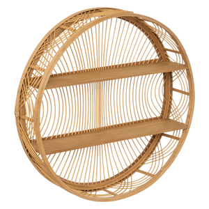 Handmade Natural Bamboo Rattan Round Wall <b>Shelf</b> Decorative Storage <b>Rack</b> for Hotel Spa Restaurant Interior Cheap - Product Image 2
