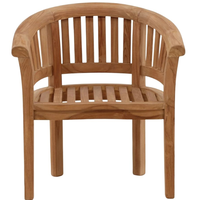 Fauteuil de jardin en teck massif avec design 'Peanut' et dossier incurvé (modèle chaise banane)