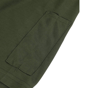 เสื้อโปโลแขนสั้นผู้ชายสีพื้น ผ้าถัก ทรงปกติ สวมใส่สบาย สีเขียว - Product Image 4