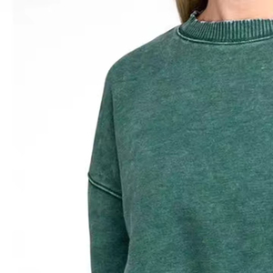 Sudadera Extra Grande de Lujo para Mujer 2025, Sudadera con Lavado Ácido, Diseño Personalizado Desgastado, Sudadera Vintage para Mujer - Product Image 4