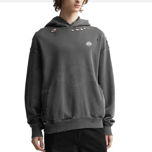 Sweats à capuche premium effet vieilli pour hommes – Style streetwear délavé et confortable - Product Image 3