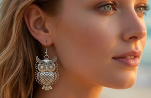 DIVYORO <b>SILVER</b> OWL <b>DANGLES</b> - Product Image 3