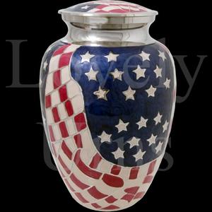 Urnas de cremación con la bandera estadounidense en 3 tamaños, medianas para adultos, recuerdo patriótico, contenedor para cenizas. - Product Image 6