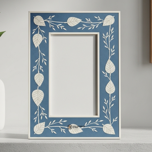 Cadre photo décoratif en os bleu incrusté, design artisanal fait main - Product Image 2