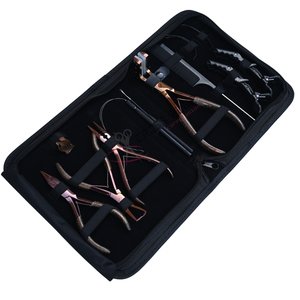Micro Ring and Tape In Hair Extension Tool Bundle with 3 Hole Beads Crimping Plier Tape In Plier Bead Removal <b>Hook</b> Loop Tool Set - Product Image 1