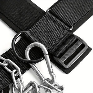 Harnais de soutien cervical réglable en néoprène, antidérapant, respirant, robuste, pour la musculation, avec chaîne - Product Image 5