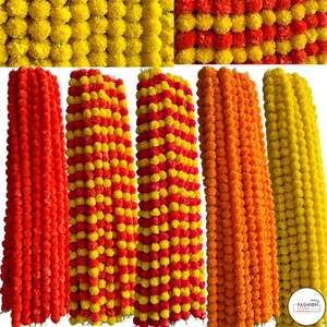 Indian <b>gold</b> Garland Artificial Flowers for Wedding Party Diwali Mexican Day Haldi Mehndi Wedding Decorations Party <b>Strings</b> - Product Image 4