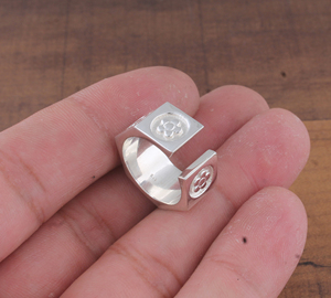 <b>Silver</b> Plated Flower Band <b>Ring</b> Dainty <b>Adjustable</b> Engagement <b>Ring</b> Nature Inspired Jewelry Anniversary Gift for He - Product Image 6