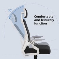 Chaise de bureau pivotante ergonomique en maille, design contemporain avec une expérience d'assise confortable, comprend des roulettes et des accoudoirs